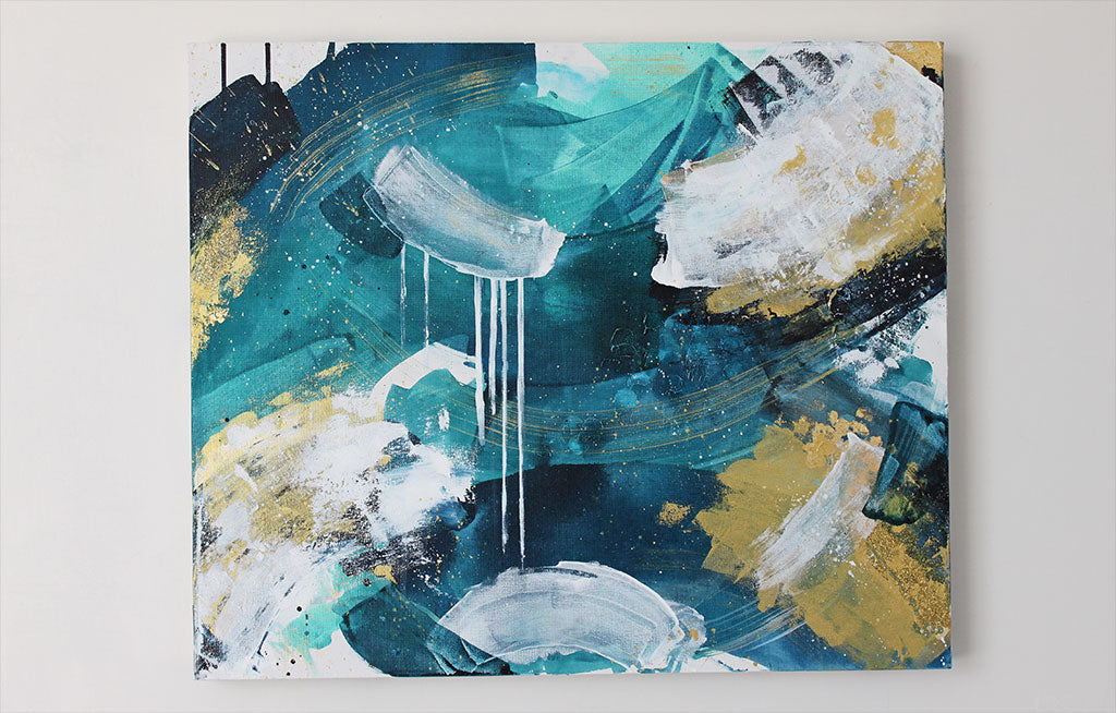 Waves 5 Back Eddy Abstract Painting 50cm x60cm
