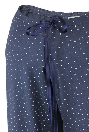 nursing maternity pyjama bottoms in navy print and tie detail