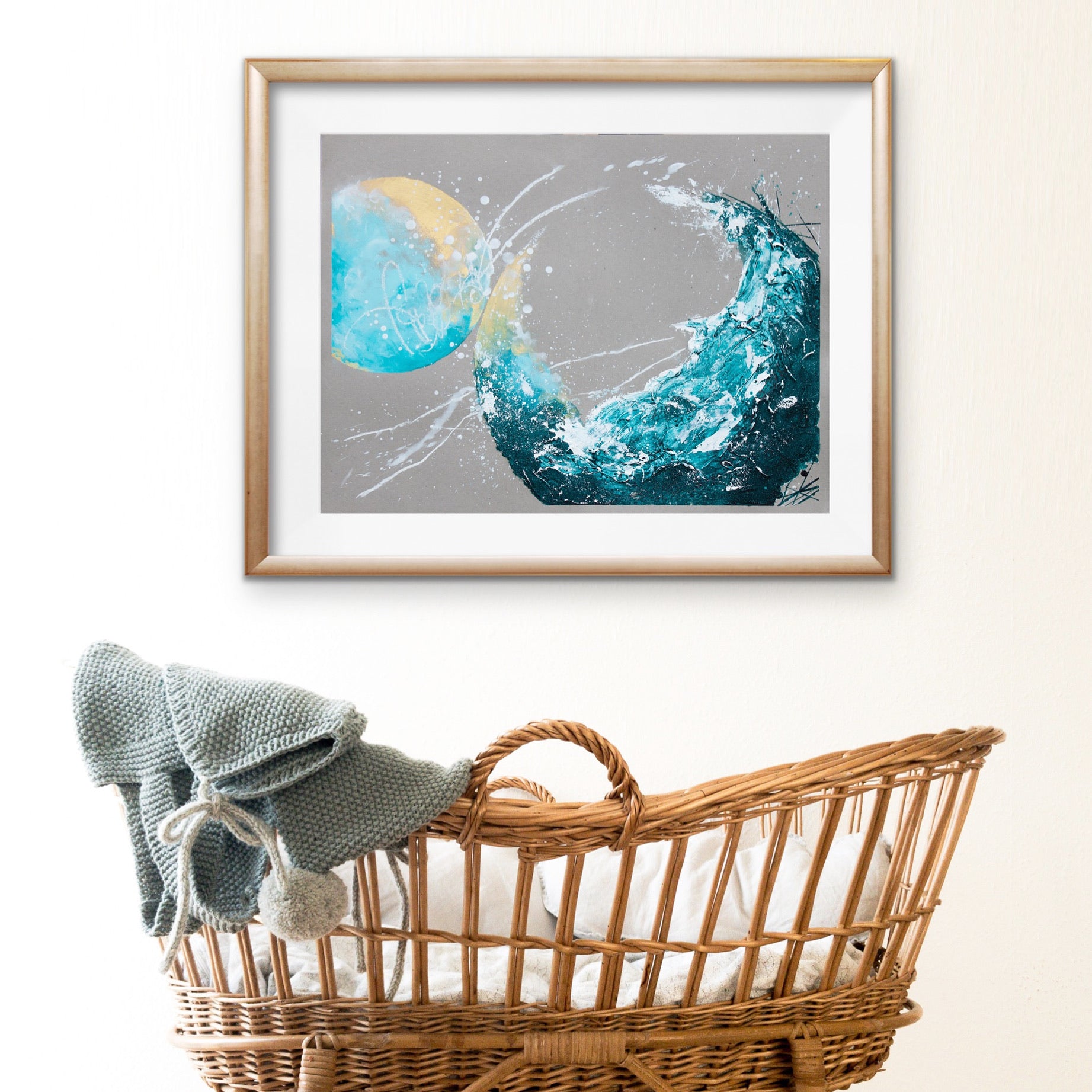 Sunkissed Shoreline Moonbathing Moon Painting 45.7cm x 61cm | 18" x 24"