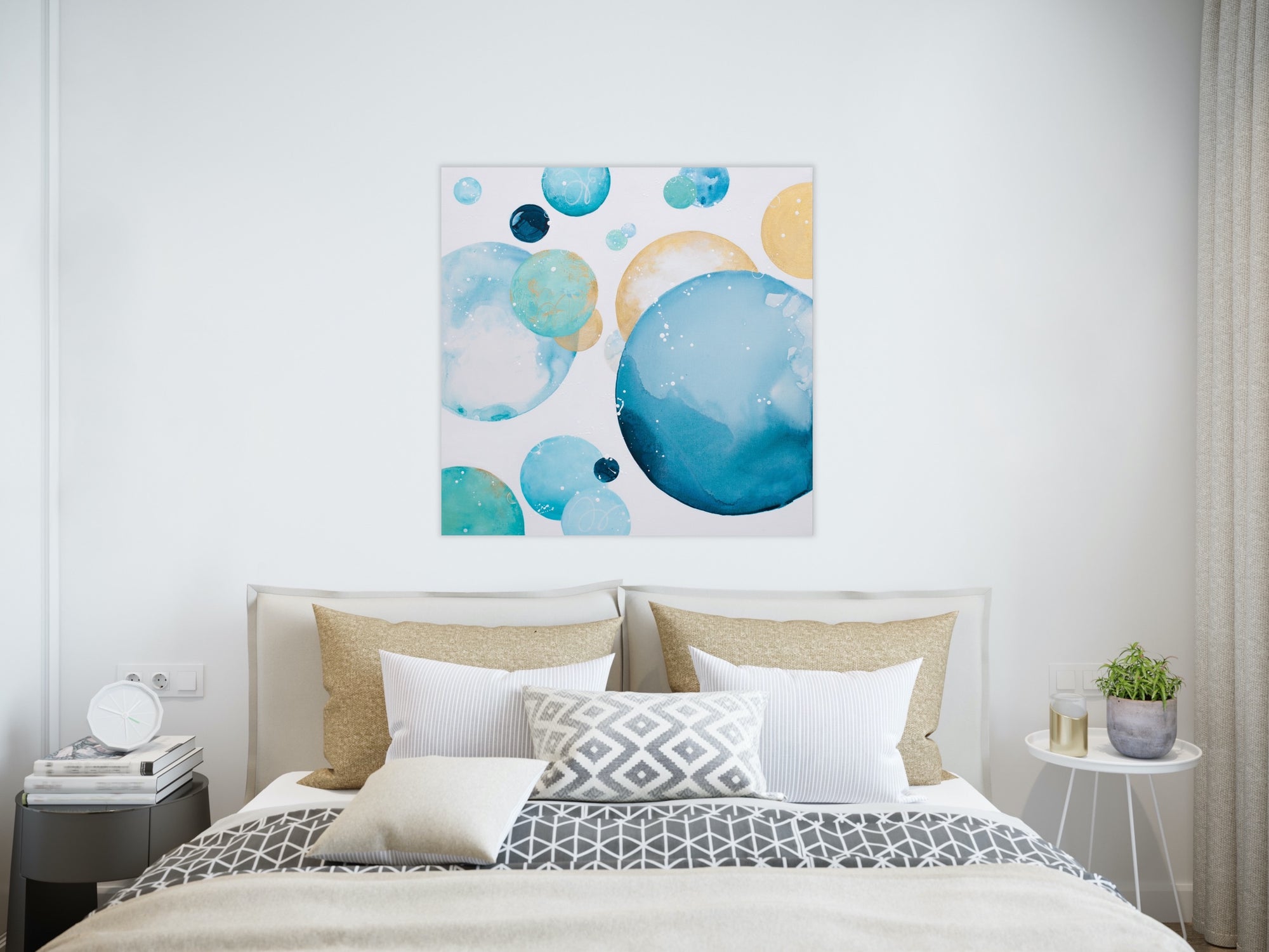 Exhalation Moonbathing Abstract Painting 90cm x 90cm