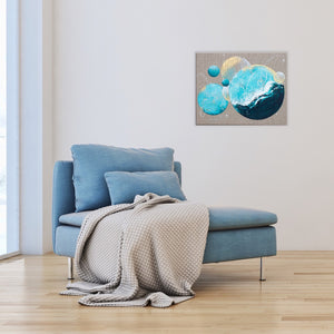 Riptide Moonbathing Painting 40cm x 50cm on Raw Linen Canvas