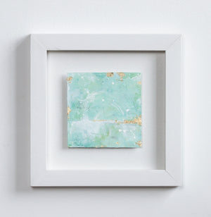 Shifting Sands | Green Abstract Landscape Mini Painting 20cm