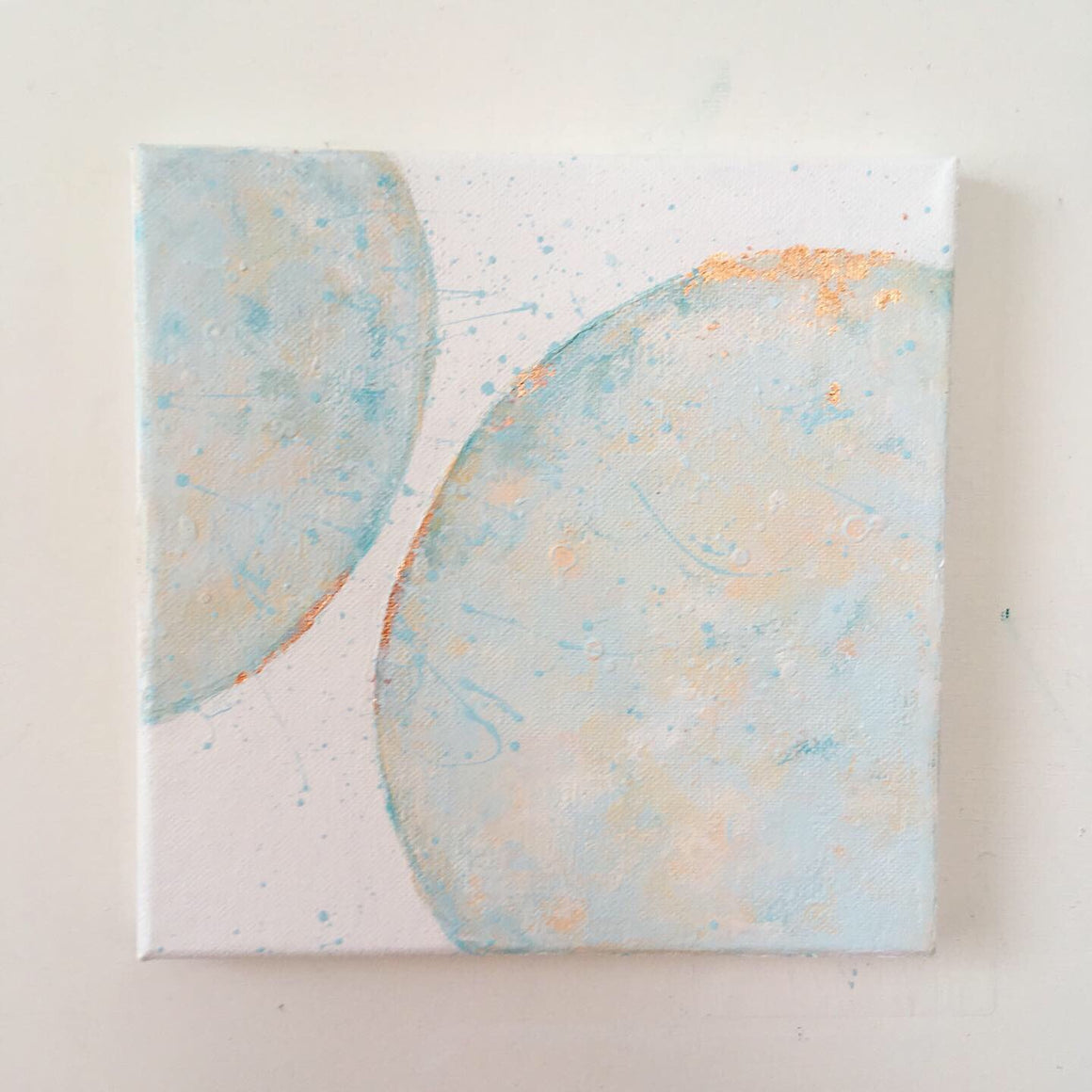 Moonscape #118 | Mer Lunaires Series | Abstract painting moon sky blue peach