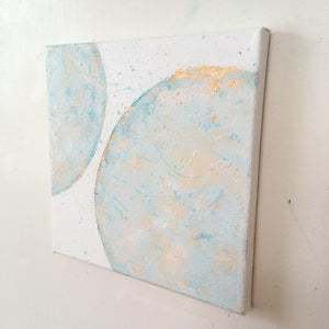 Moonscape #118 | Mer Lunaires Series | Abstract painting moon sky blue peach