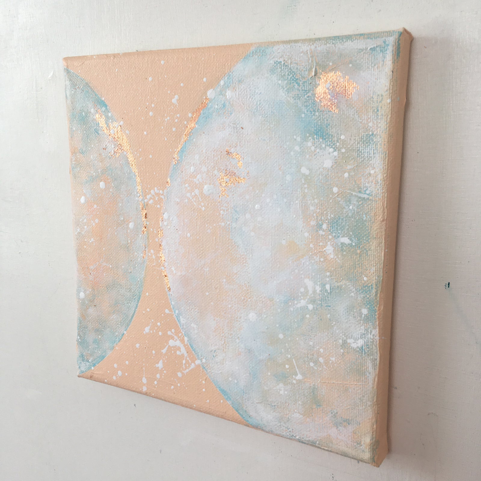 Moonscape #119 | Mer Lunaires Series | Abstract painting moon sky blue peach