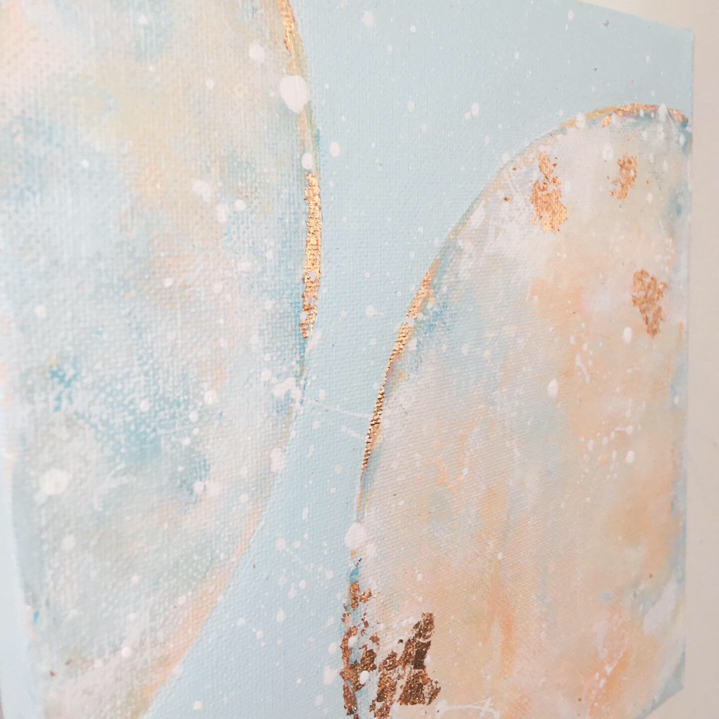 Moonscape #117 | Mer Lunaires Series | Abstract painting moon sky blue peach