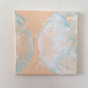 Moonscape #119 | Mer Lunaires Series | Abstract painting moon sky blue peach