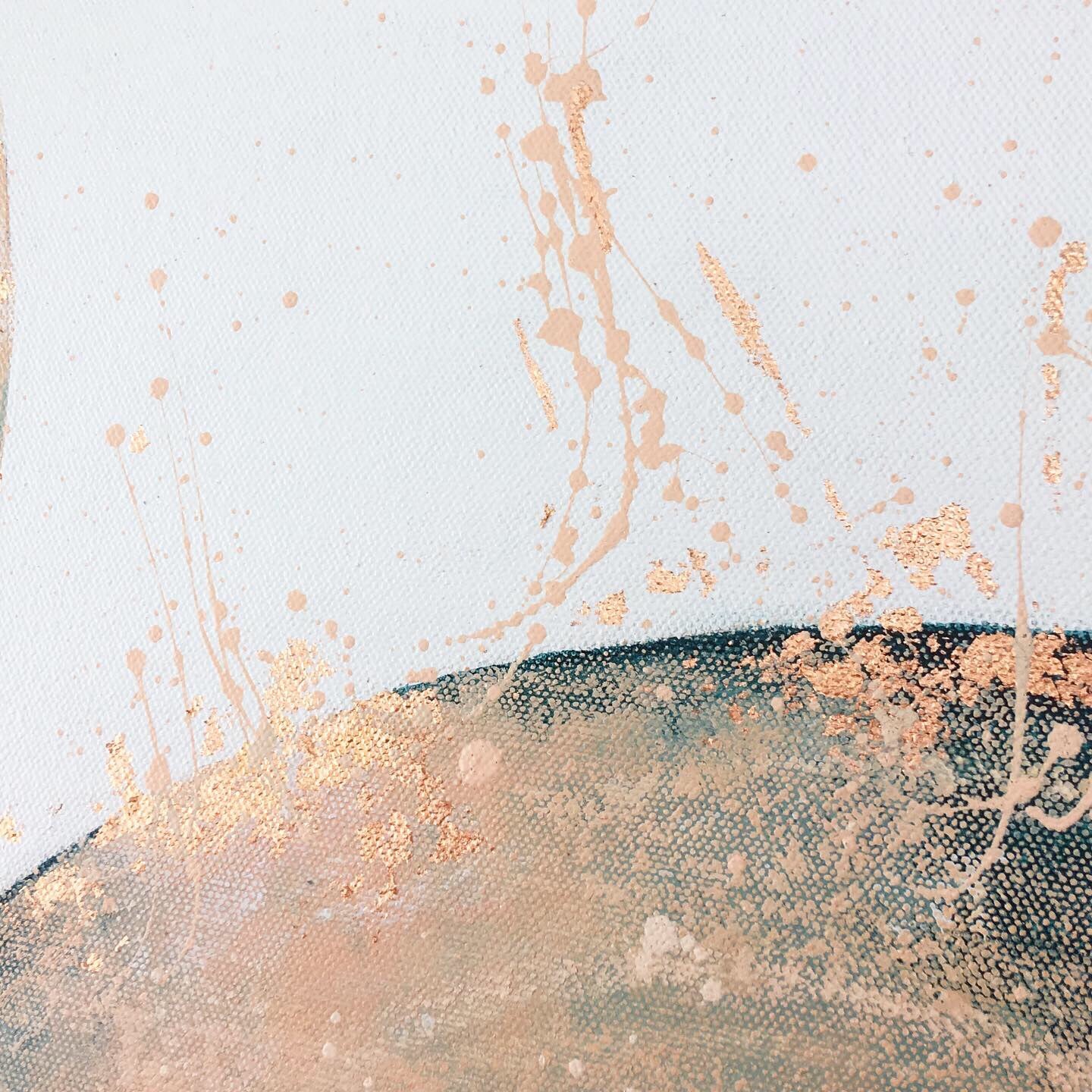 Moonscape #116 | Mer Lunaires Series | Abstract painting moon petrol green blue peach