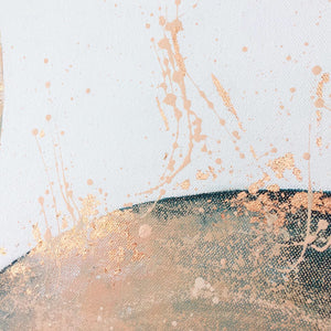 Moonscape #116 | Mer Lunaires Series | Abstract painting moon petrol green blue peach