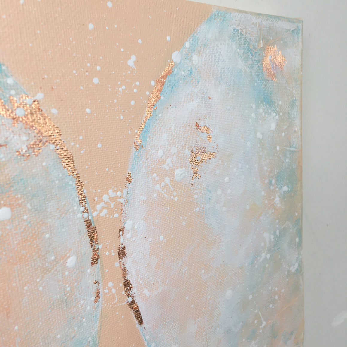 Moonscape #119 | Mer Lunaires Series | Abstract painting moon sky blue peach
