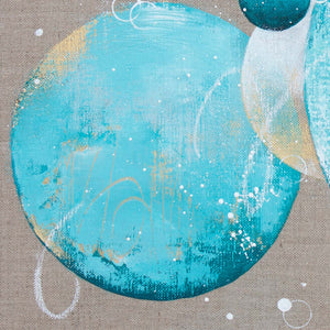 Riptide Moonbathing Painting 40cm x 50cm on Raw Linen Canvas