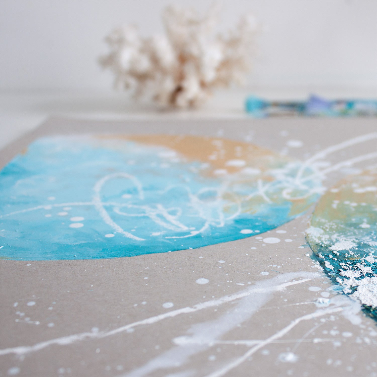 Sunkissed Shoreline Moonbathing Moon Painting 45.7cm x 61cm | 18" x 24"