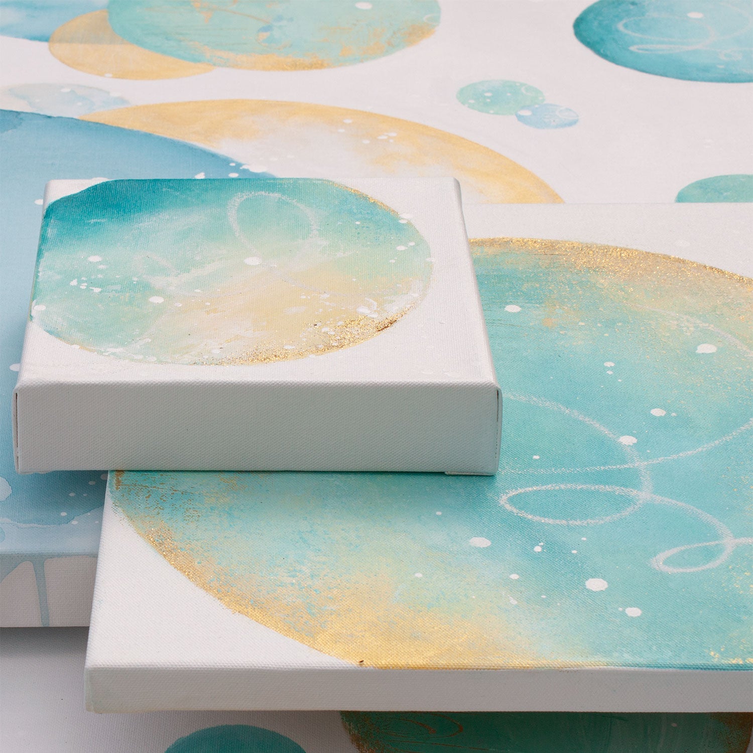 Tidepool Framed Moon Painting 40cm sq