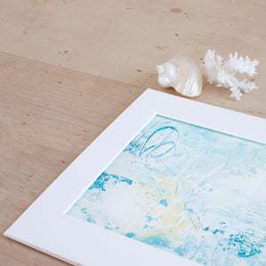 Barrier Reef Moonbathing Abstract Painting on Paper 8" x 10"