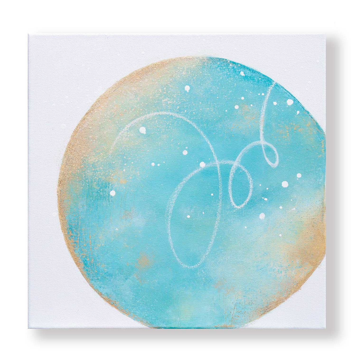Tidepool Framed Moon Painting 40cm sq