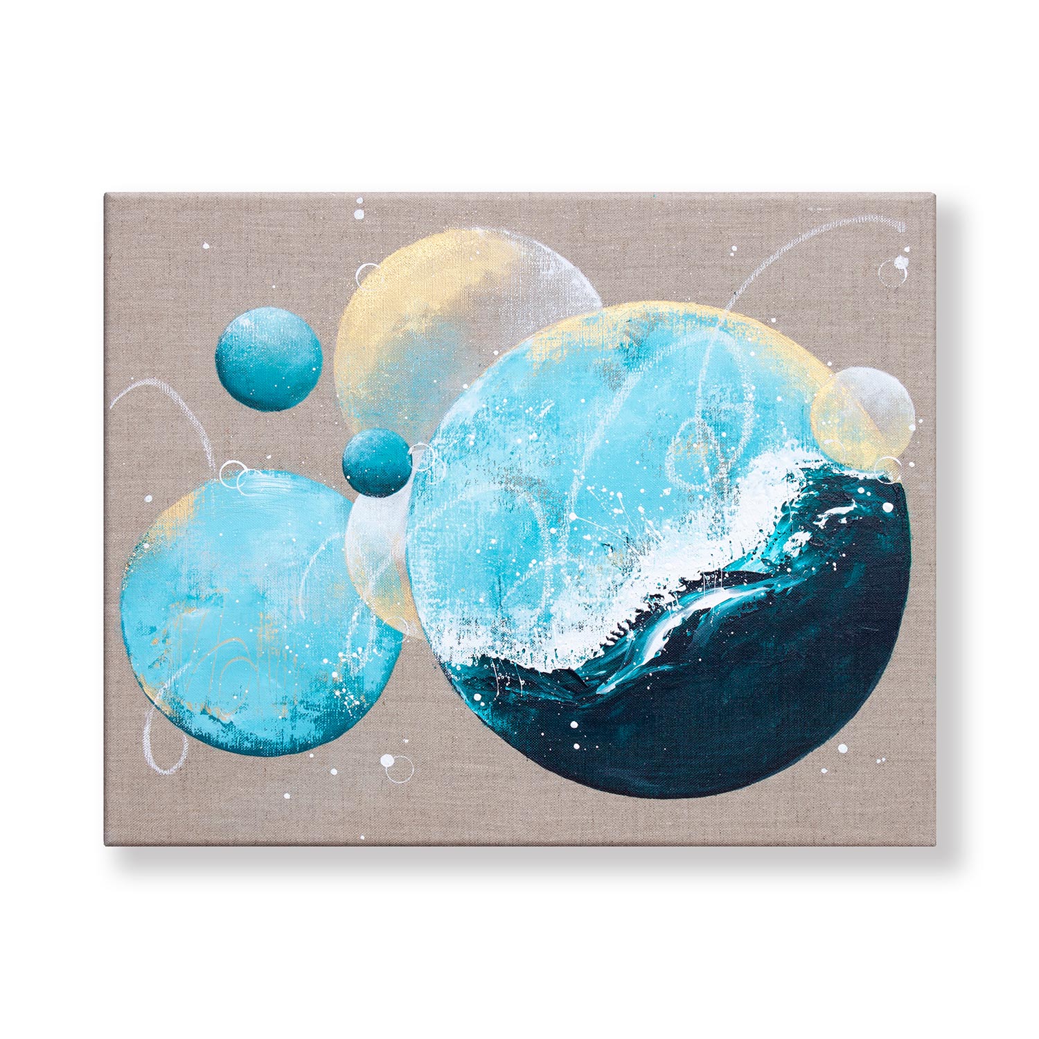 Riptide Moonbathing Painting 40cm x 50cm on Raw Linen Canvas