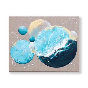 Riptide Moonbathing Painting 40cm x 50cm on Raw Linen Canvas