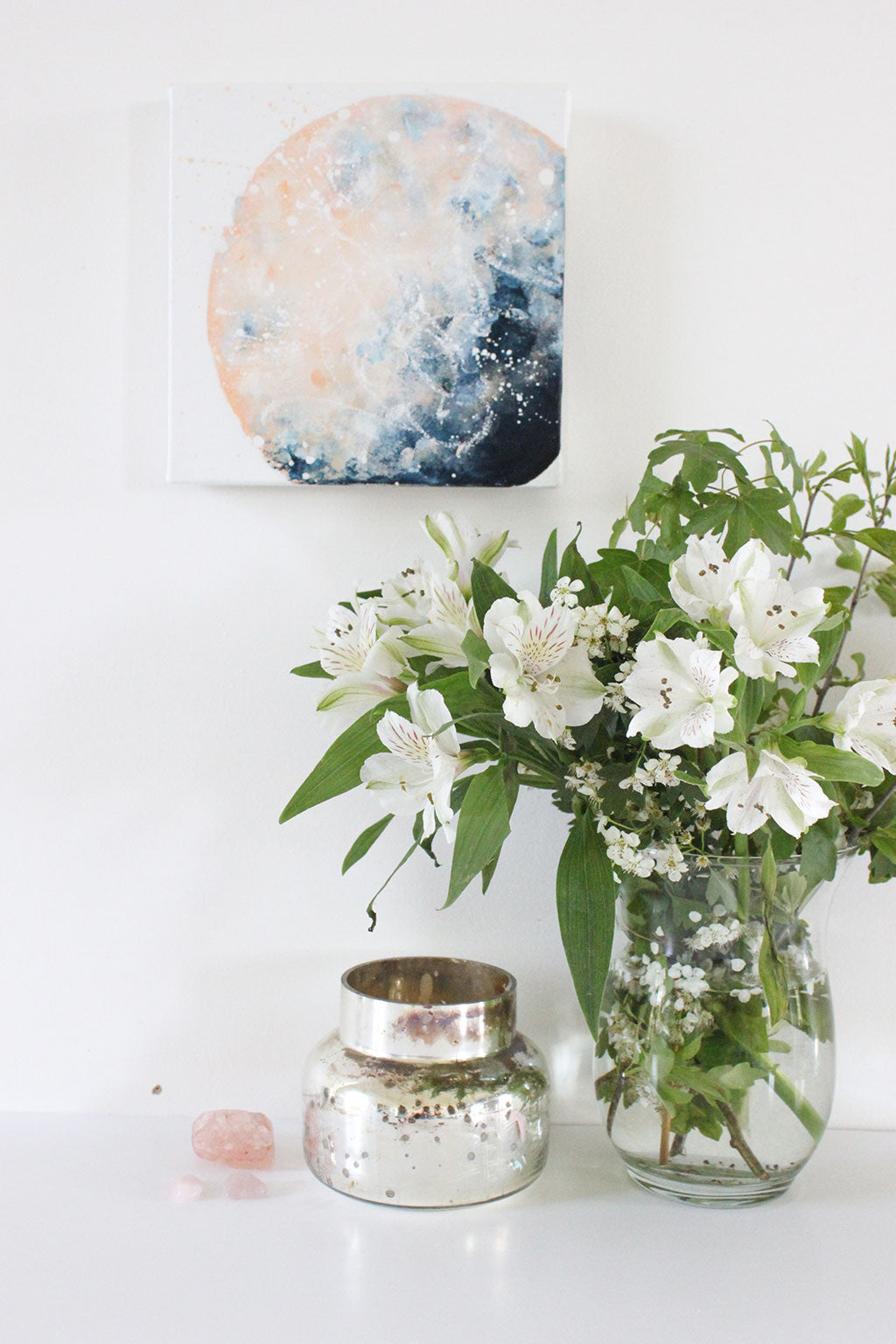 Moonrise Moon Acrylic Painting 20cm by 20cm