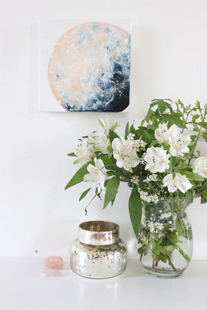 Moonrise Moon Acrylic Painting 20cm by 20cm